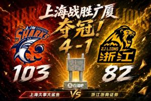 上海紳士橫掃廣廈！時(shí)隔24年再奪總冠軍！王哲林爆砍29+14！